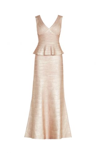 Izabela Woodgrain Foil Print Dress - Hervé Leger