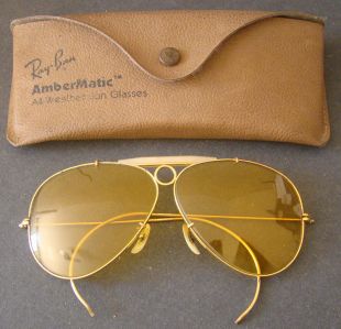 Ray-Ban Kalichrome Shooter Gold 1970's B&L Sunglasses original case