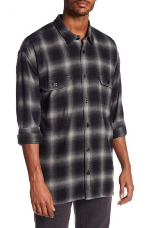 Vince | Ombre Buffalo Plaid Trim Fit Shirt | Nordstrom Rack