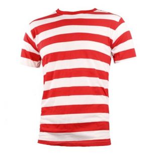 Short Sleeve Red White Striped Men's Shirt Small   Walmart.com