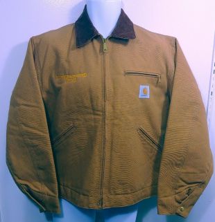 Mens Brown Carhartt Jacket Coat J18 Zip Pockets Red Quilted Lined Sz 38 USA NWT  | eBay