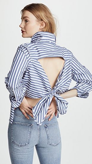 Current/Elliott The Des Tie Back Shirt | SHOPBOP