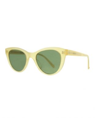 Garrett Leight x Claire Vivier Cat Eye Transparent Acetate Sunglasses, Toffee Green