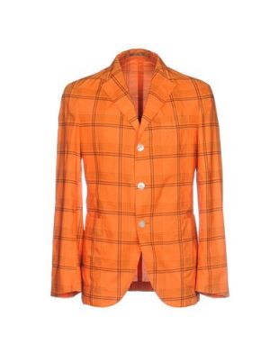 BOGLIOLI - Veste costume carreaux orange