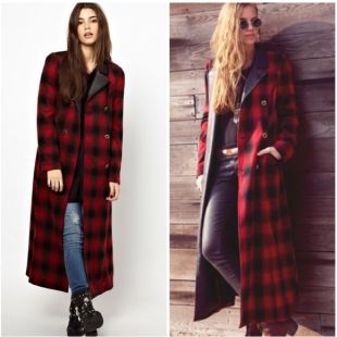 FREE PEOPLE WOOL PLAID MAXI SERGEANT COAT