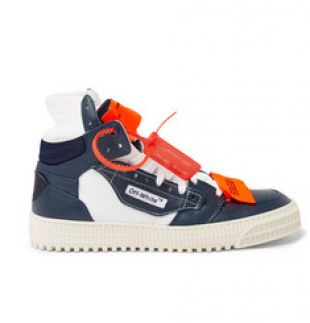 Off White   3.0 Off Court Leather, Canvas and Shell High Top Sneakers