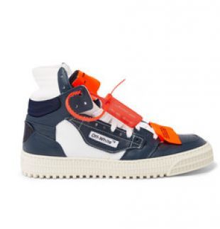 Off White   3.0 Off Court Leather, Canvas and Shell High Top Sneakers