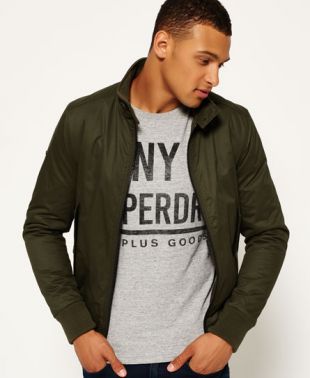 Mens   Winter Longhorn Harrington Jacket in Dark Khaki | Superdry