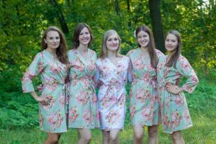silkandmore - Sage Green Bridesmaids Robes. Kimono Robes. Bridesmaids ...