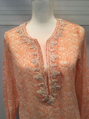 Soft Joie Women's Tunic, size M embroidered orange cotton  | eBay