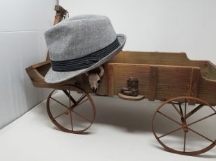 Chapeau Fedora de All American Stetson gris à chevrons