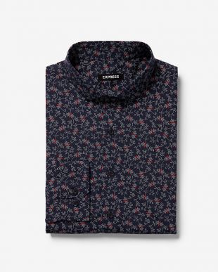 Slim Floral Dot Print Dress Shirt