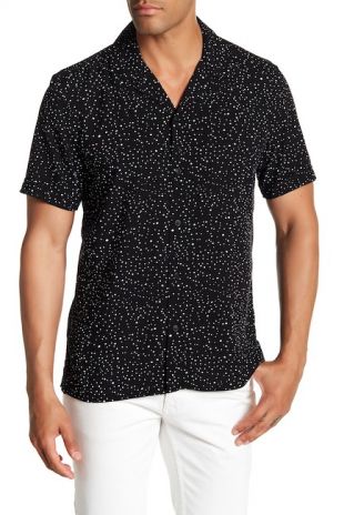 Toscano Short Sleeve Dot Print Woven Shirt