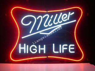 NEW Miller High Life. REAL GLASS NEON SIGN BEER BAR PUB Garage LIGHT  | eBay