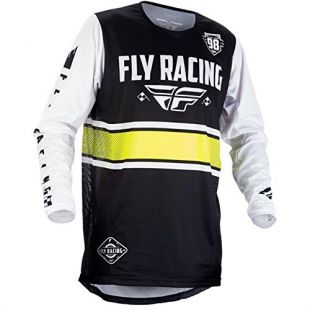 Fly Racing - Fly Racing Black-White 2018 Kinetic Era MX Jersey