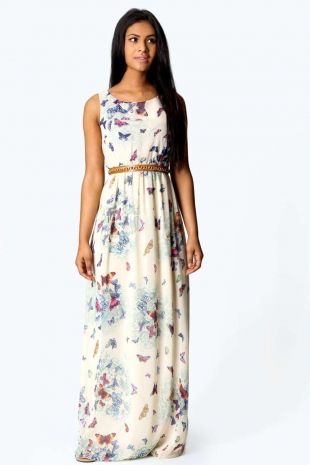 sachin and babi light blue dress Floral Asymmetric Hem Chiffon Wrap Maxi Dress main image 1
