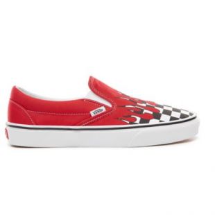 Chaussures Checker Flame Classic Slip On | Rouge | Vans