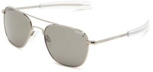 Randolph Aviator Polarized Sunglasses,23K Gold Plated/Grey 52 mm