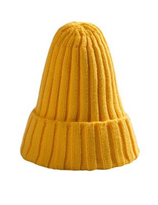 Legou Adulte Chapeau tricoté Chapeau Pointu Intempérisation Marée Jaune Taille Unique