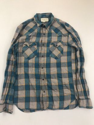 Denim & Supply Ralph Lauren Men's Blue Plaid Button Front Shirt Medium | eBay