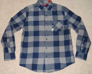 Flannel Plaid Shirt Blue Gray Arizona Jeans Hiking Buffalo Pocket Medium New | eBay