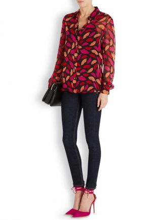Mariah Lips Print Blouse