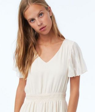 Robe Clea manches à guipures