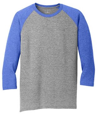 KAMAL OHAVA Men's Triblend 3/4 Sleeve Raglan Baseball Tee, 3XL, Royal/Grey