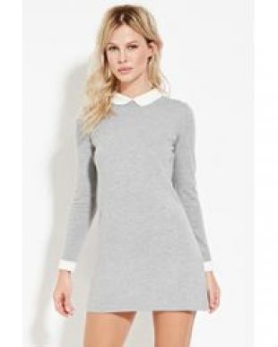 Forever 21 - Gray Collared Wool blend Dress