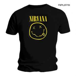 Official T Shirt Kurt Cobain NIRVANA Punk Classic SMILEY Logo All Sizes  | eBay