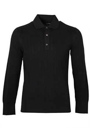 Costume Limité CL - Tom Ford Black Long Sleeve Polo Sweater Size 48 / 38R U.S. in Cotton