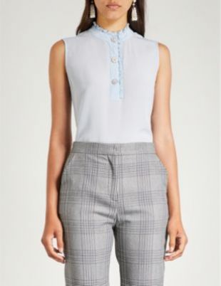 CLAUDIE PIERLOT Babouchka frill trim silk top