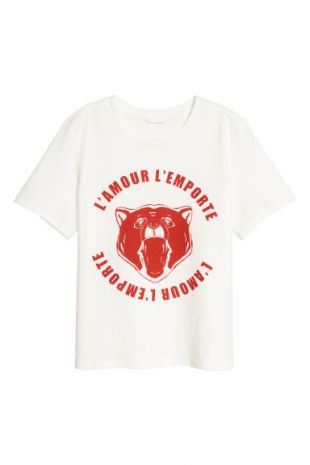 T shirt avec impression   Écru/L'amour l’emporte    | H&M FR