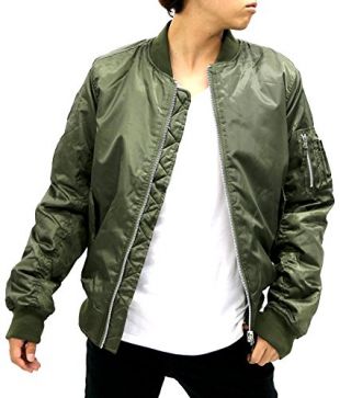 Future Bullet Men's MA-1 Bomber Flight Jacket (Medium, Khaki /Lining Khaki)
