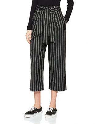 New Look Demi Stripe Tie, Pantalon Femme, Noir (Black Pattern 9), 42