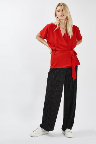 Wrap Tie Waist Top - Topshop