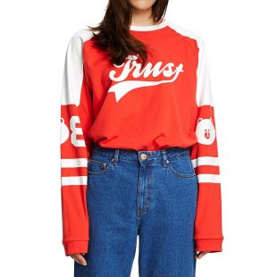 Line Friends PLF (Push Button Collaboration) White & Red Trust Long Sleeve Tee [302387043568]   $43.99 : Get edge.top