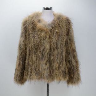 Real Raccoon Fur Coat Spring Autumn Winter Top Quality Knitted Women Jacket67105  | eBay