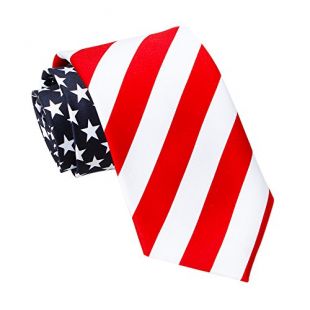 Amzcoice American Flag Necktie USA Flag US Patriotic Neck Tie