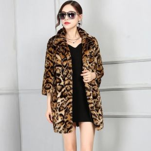 GLAM®manteau léopard surdimensionné fourrure pelucheux faux manteaux de fourrure