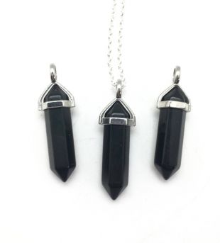 Pendentif pointe de noir collier Tourmaline   collier à pendentif en Tourmaline noire   guérison collier cristal   guérison   cristal   Tourmaline