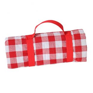 Les Jardins de la Comtesse - Nappe de Picnic Carrée à Carreaux Rouges - Coton et Revers Etanche Polyester - 140 x 140 cm - Rouge/Blanc - 2/4 Personnes - Tapis/Couverture Pique Nique
