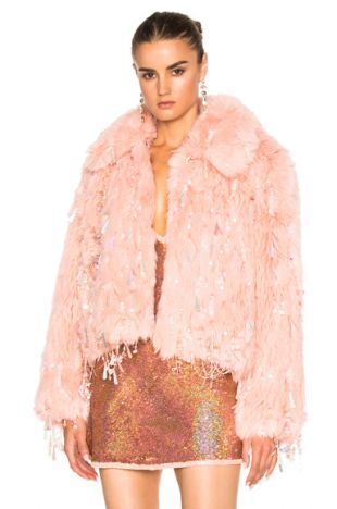 ASHISH FAUX FUR DANGLE JACKET