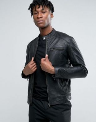 veste en cuir noire