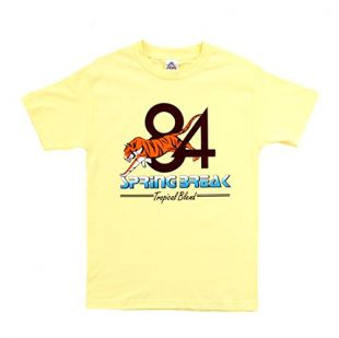 Step Brothers Spring Break 84 Tropical Blend Adult Yellow T-Shirt (Adult XX-Large)