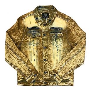 8IGHTH DSTRKT Dyed Studded Denim Jacket (Timber, 2XL)