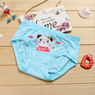 2015 new student girls briefs modal shorts underwear cartoon panda head models Children kids panties wholesale GU097