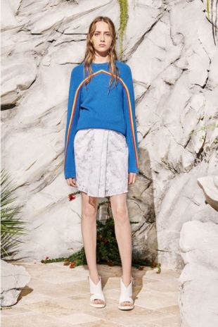 Carven - Car­ven Rain­bow Knit­ted Swea­ter in Blue