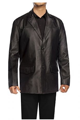 Guytalk Men's Classic Genuine Black leather jackets blazer Coat LIGHT BROWN X-Large