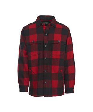 Woolrich - Woolrich Men's Wool Stag Shirt Jacket, Red/Black, Medium